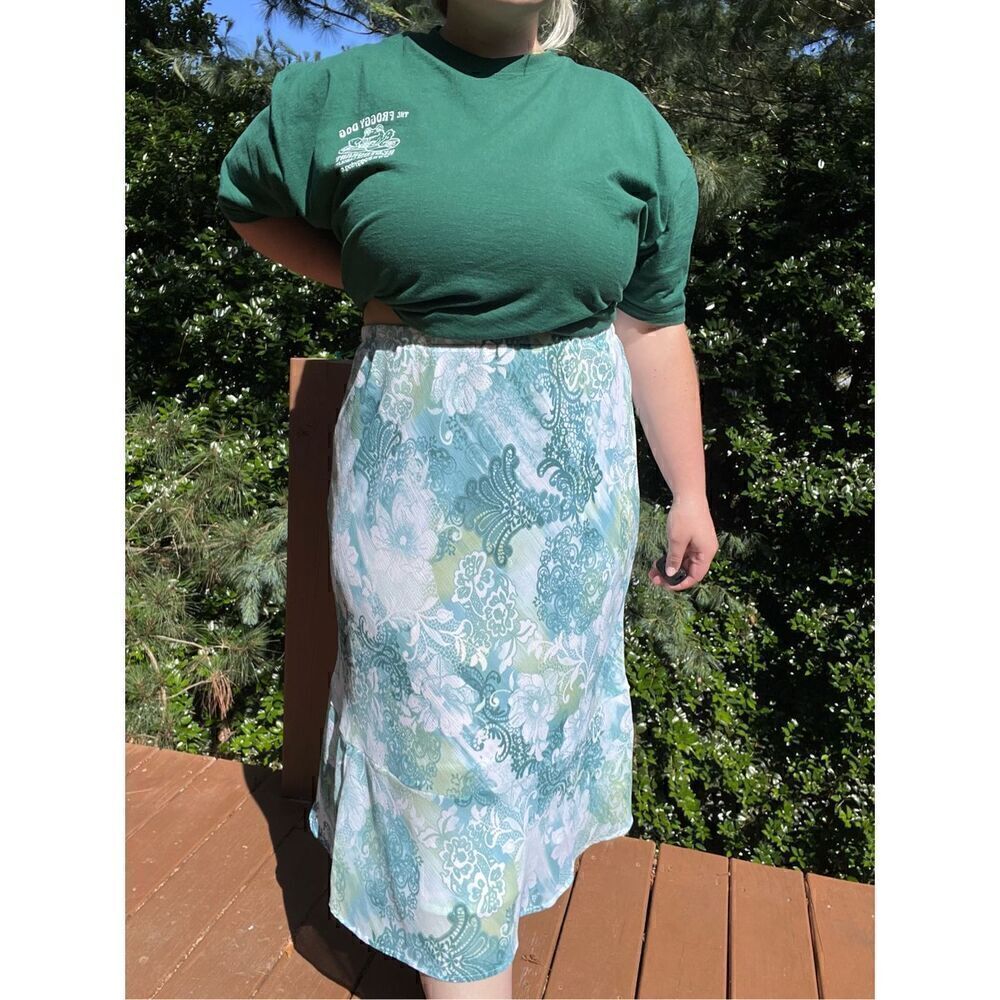 Watercolor Slip Skirt Plus Size